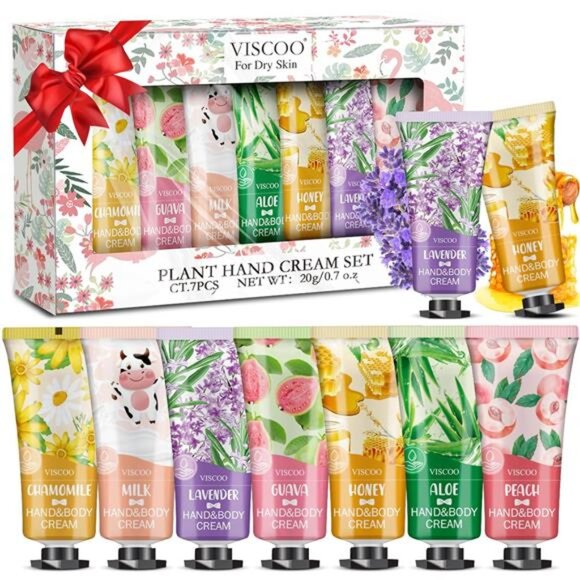7 Pack Hand Cream Set Travel Size Floral Lotion for Dry Hands, Holiday Gifts - Picture 1 of 9